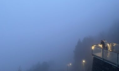 mount floyen bergen noorwegen mist